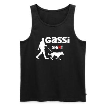 Offizielles Gassi Shi(r)t für jede Runde mit Hund - Männer Premium Bio Tank Top - Schwarz - Vorne - Michal (187cm)