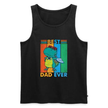 Meilleur papa promu Papa Papa en 2023 - Débardeur bio Premium Homme - noir - Devant - Michal (187cm)