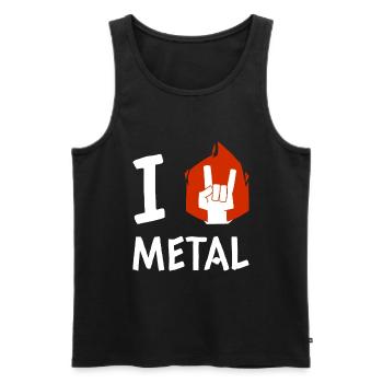 I love metal - Men's Premium Organic Tank Top - black - Front - Michal (187cm)