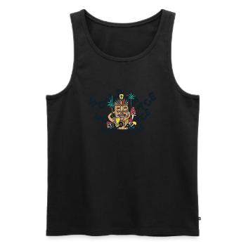 420 World Peace Tiki Style - Men's Premium Organic Tank Top - black - Front - Michal (187cm)