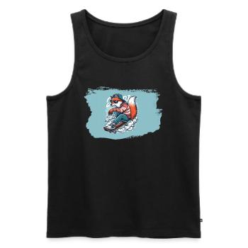 Skater-Fuchs - Männer Premium Bio Tank Top - Schwarz - Vorne - AI Model Male 178 light (178cm)