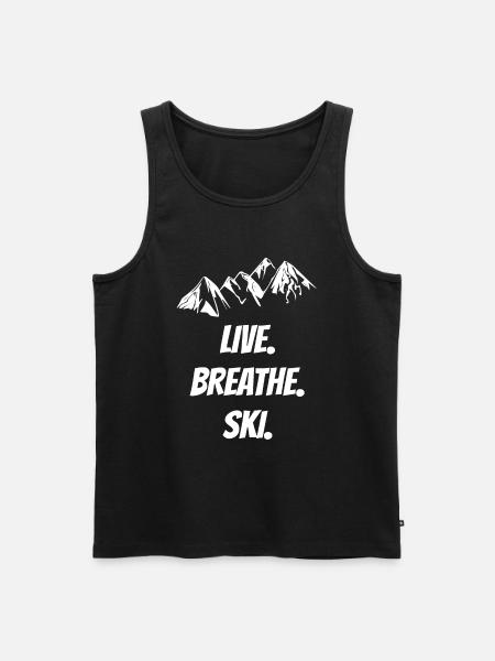 Skiing Mountains - Men's Premium Organic Tank Top - black