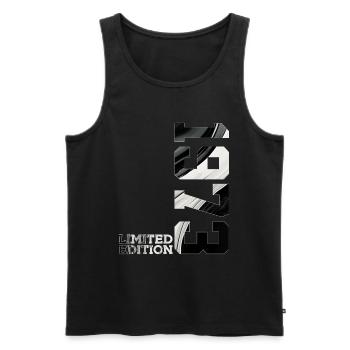 LIMITED EDITION 1973 53RD BIRTHDAY - Men's Premium Organic Tank Top - black - Front - AI Model Male 178 light (178cm)