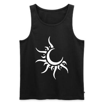 White Sun and Moon - Men's Premium Organic Tank Top - black - Front - Michal (187cm)