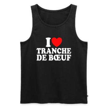 Boucher I Love Tranche De Boeuf - Débardeur bio Premium Homme - noir - Devant - Michal (187cm)