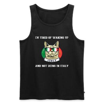 I'm Tired of Waking Up and Not Being in Italy - Men's Premium Organic Tank Top - black - Front - Michal (187cm)