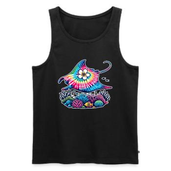 Tie Dye Ray Manta Kreuzfahrt Urlaub 2024 Hawaii - Männer Premium Bio Tank Top - Schwarz - Vorne - AI Model Male 178 light (178cm)