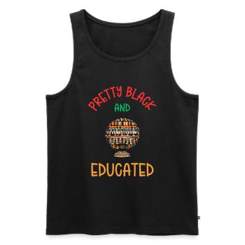 Hübsche schwarze und gebildete schwarze Afroamerikanerin - Männer Premium Bio Tank Top - Schwarz - Vorne - AI Model Male 178 light (178cm)