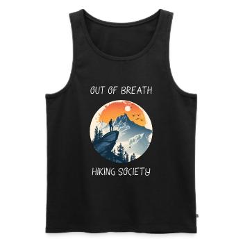 Out Of Breath Hiking Society Nature Retro Forest - Men's Premium Organic Tank Top - black - Front - Michal (187cm)