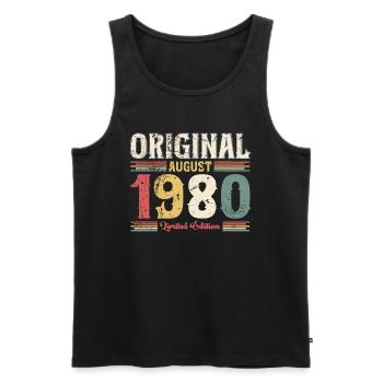 44th Birthday Original August 1980 Year 1980 - Men's Premium Organic Tank Top - black - Front - Michal (187cm)