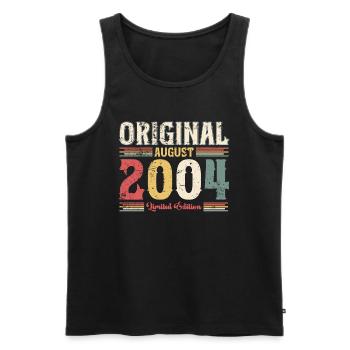 20ème anniversaire original août 2004 millésime 2004 - Débardeur bio Premium Homme - noir - Devant - Michal (187cm)