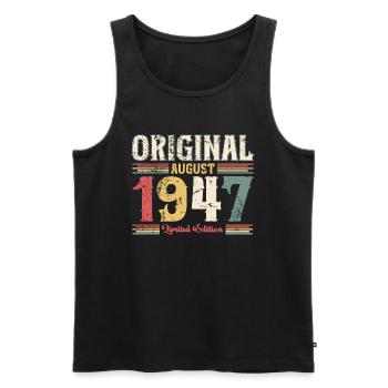 77th Birthday Original August 1947 Year 1947 - Men's Premium Organic Tank Top - black - Front - Michal (187cm)