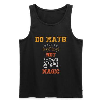 Les mathématiques ne sont pas magiques et les mathématiciens sont drôles - Débardeur bio Premium Homme - noir - Devant - AI Model Male 178 light (178cm)
