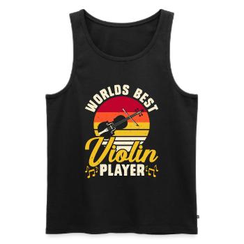 Bester Geigenspieler der Welt - Männer Premium Bio Tank Top - Schwarz - Vorne - Michal (187cm)