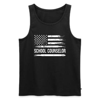 USA Amerikanischer Schulberater - Männer Premium Bio Tank Top - Schwarz - Vorne - AI Model Male 178 light (178cm)