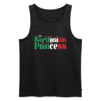 Princesse Sarde Famille Italienne - Débardeur bio Premium Homme - noir - Devant - AI Model Male 178 light (178cm)