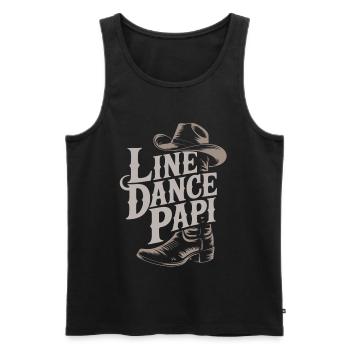 Cowboy Hat and Line Dance Boots - Men's Premium Organic Tank Top - black - Front - AI Model Male 178 light (178cm)