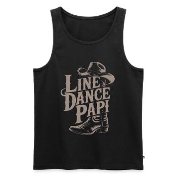 Cowboy Country Line Dance Grand-père - Débardeur bio Premium Homme - noir - Devant - Michal (187cm)