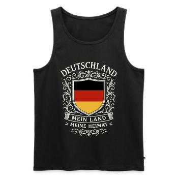 Deutschland - Mein Land - Meine Heimat - Männer Premium Bio Tank Top - Schwarz - Vorne - Michal (187cm)
