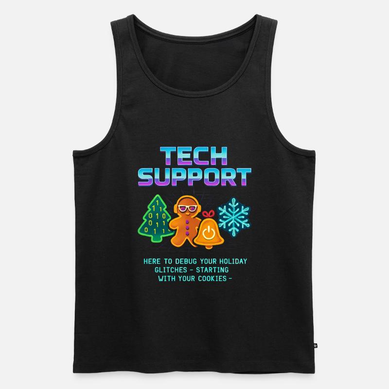 Funny Technical Support Debug Christmas - Men's Premium Organic Tank Top - black