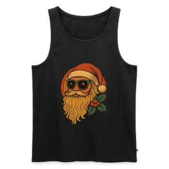 Noël vintage rétro du Père Noël | - Débardeur bio Premium Homme - noir - Devant - Michal (187cm)