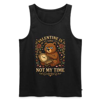 Valentine Is Not My Time - Men's Premium Organic Tank Top - black - Front - AI Model Male 178 light (178cm)