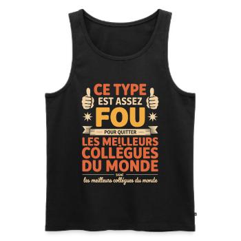Departure Co-worker New Job Retirement - Men's Premium Organic Tank Top - black - Front - AI Model Male 178 light (178cm)