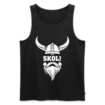 Wikinger-Skol Hornhelm-Bart-Maskottchen - Männer Premium Bio Tank Top - Schwarz - Vorne - AI Model Male 178 light (178cm)