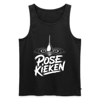 Angler Pose Design - Men's Premium Organic Tank Top - black - Front - AI Model Male 178 light (178cm)