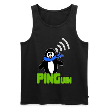 PINGuin Nerd Witz Geek Humor IT - Männer Premium Bio Tank Top - Schwarz - Vorne - Michal (187cm)