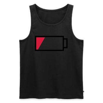 Battery empty - Men's Premium Organic Tank Top - black - Front - AI Model Male 178 light (178cm)