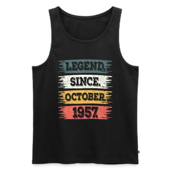 Légende Depuis Octobre 1957 65 Ans Anniversaire - Débardeur bio Premium Homme - noir - Devant - AI Model Male 178 light (178cm)