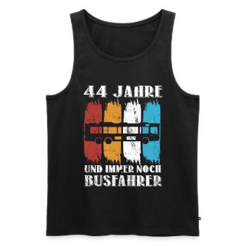 Busfahrer 44 Jahre Busfahren 44 Geburtstag Spruch - Männer Premium Bio Tank Top - Schwarz - Vorne - AI Model Male 178 light (178cm)