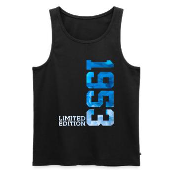 73RD BIRTHDAY LIMITED EDITION 1953 - Men's Premium Organic Tank Top - black - Front - AI Model Male 178 light (178cm)