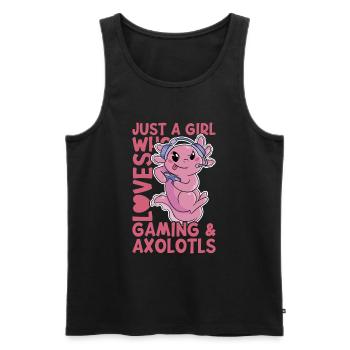 Axolotl - Men's Premium Organic Tank Top - black - Front - Michal (187cm)