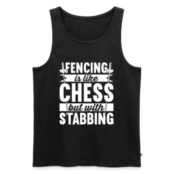 Fechten - Männer Premium Bio Tank Top - Schwarz - Vorne - Michal (187cm)