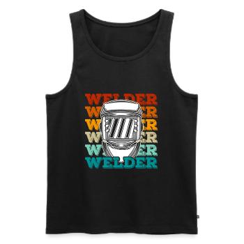 Welder Welding Welders - Men's Premium Organic Tank Top - black - Front - Michal (187cm)
