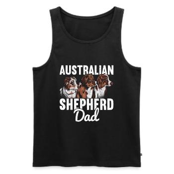 Australian Shepherd - Men's Premium Organic Tank Top - black - Front - AI Model Male 178 light (178cm)
