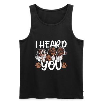 Australian Shepherd Dog - Men's Premium Organic Tank Top - black - Front - AI Model Male 178 light (178cm)