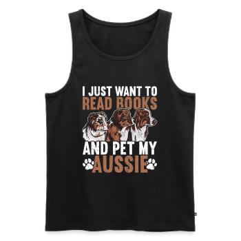 Australian Shepherd - Men's Premium Organic Tank Top - black - Front - AI Model Male 178 light (178cm)