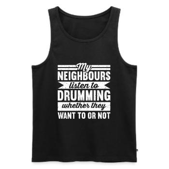 Schlagzeuger Schlagzeuger Schlagzeuger Trommler - Männer Premium Bio Tank Top - Schwarz - Vorne - Michal (187cm)