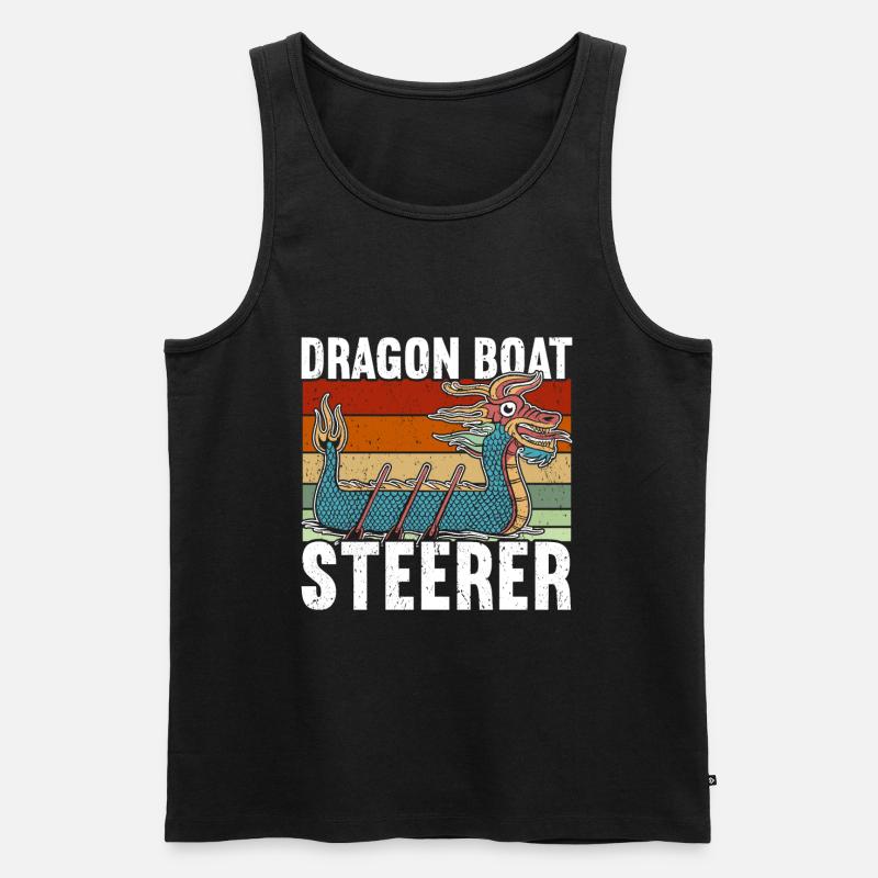 Drachenboot - Männer Premium Bio Tank Top - Schwarz