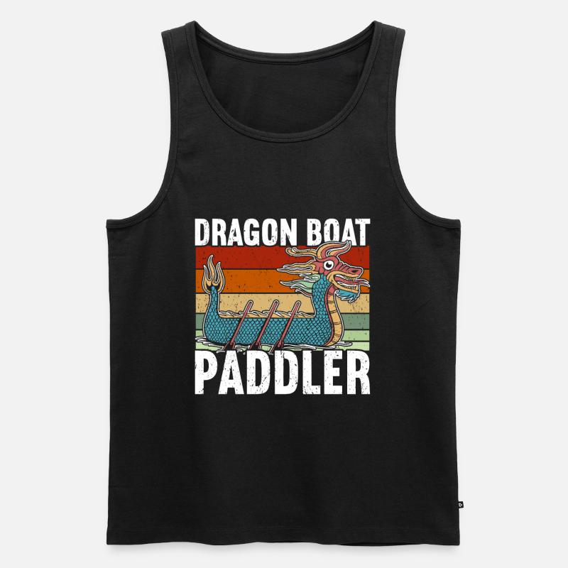 Drachenboot - Männer Premium Bio Tank Top - Schwarz