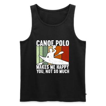 Kanu-Polo - Männer Premium Bio Tank Top - Schwarz - Vorne - AI Model Male 178 light (178cm)