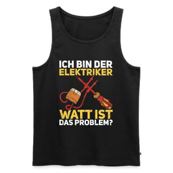Elektriker - Männer Premium Bio Tank Top - Schwarz - Vorne - Michal (187cm)