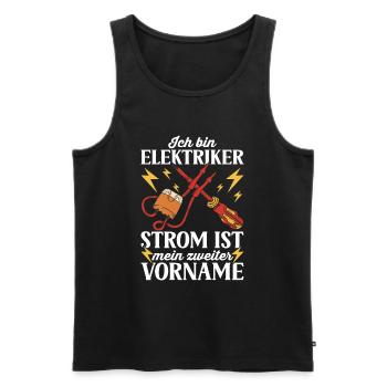 Elektriker Elektroinstallateur Elektroniker - Männer Premium Bio Tank Top - Schwarz - Vorne - Michal (187cm)