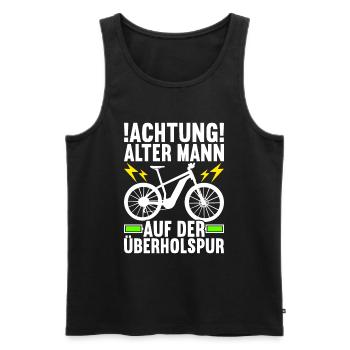 E-Bike E Bike Elektrofahrrad Elektrorad - Männer Premium Bio Tank Top - Schwarz - Vorne - Michal (187cm)