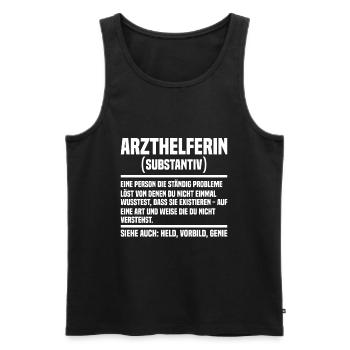 Arzthelferin - Männer Premium Bio Tank Top - Schwarz - Vorne - Michal (187cm)