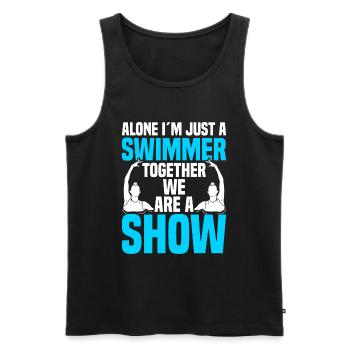 Synchronschwimmen - Männer Premium Bio Tank Top - Schwarz - Vorne - AI Model Male 178 light (178cm)