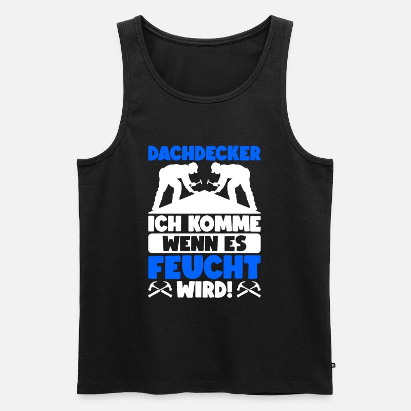 Dachdecker Dachdeckermeister Dachdecken - Männer Premium Bio Tank Top - Schwarz